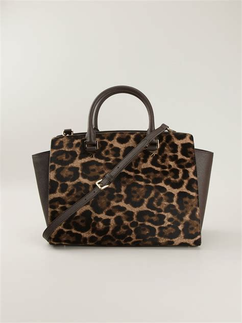 michael kors selma bag leopard print|Michael Kors animal print purse.